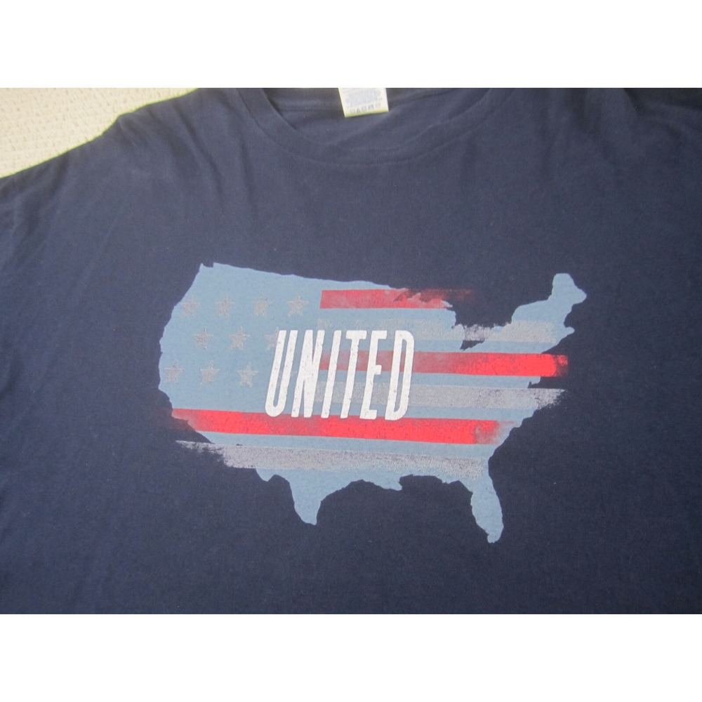 United States America Shirt Adult 2XL Blue Graphic Print Short Sleeve‎ Crew Neck - Picture 2 of 10